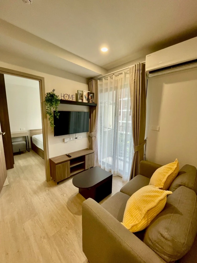 For rent condo Nue Core Khu Khot Station, quiet corner room, private, complete here, hurry and move in.