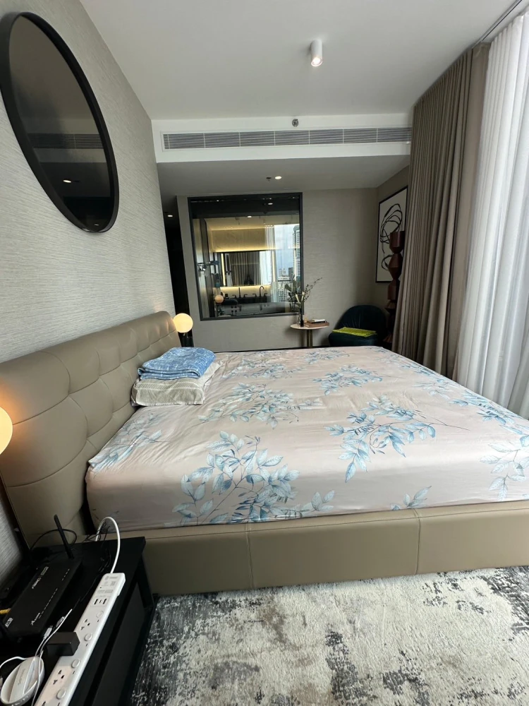 For rent condo Tait Sathorn 12, spacious room, plenty of usable space, 24th floor, high view, convenient, complete in one place, reserve now.