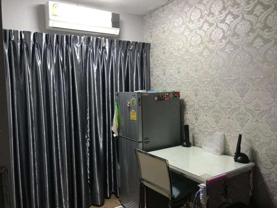 For rent iCondo Salaya, ready to move in room, with good wallpaper, complete here, you must not miss it.