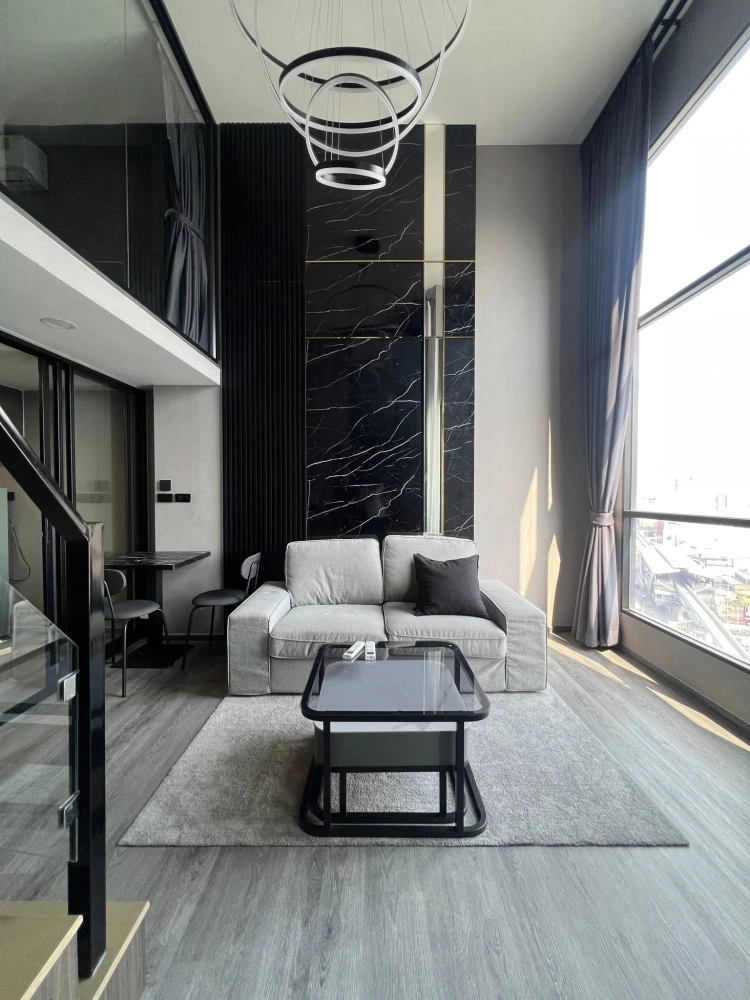 For rent The Origin Ladprao - Bangkapi, Duo space room, 21st floor, BTS view, fully furnished here