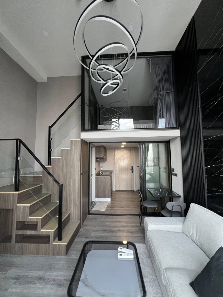 For rent The Origin Ladprao - Bangkapi, Duo space room, 21st floor, BTS view, fully furnished here