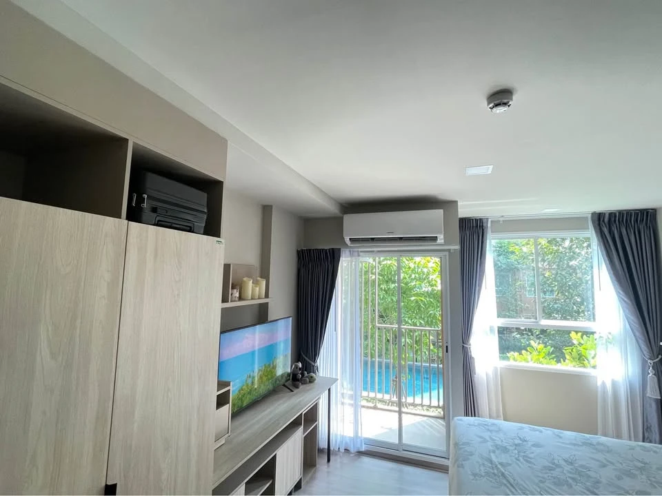 For sale Dcondo Panaa, 2nd floor room, Building A, swimming pool view, morning sunlight, come and reserve now.