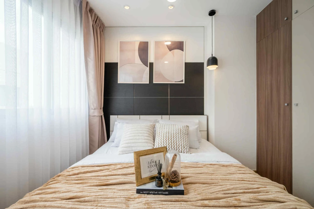 For sale Lumpini Condotown Nida-Serithai ห้องกั้นแยกเป็นสัดส่วน โทนขาวสบายตา ราคาสบายกระเป๋า ซื้อเลย