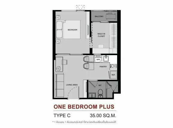 For sale rent Life Asoke ห้องกั้นแยกเป็นสัดส่วน แบ่งโซนชัดเจน ราคาคุ้ม รีบมาจองก่อนพลาดโอกาส