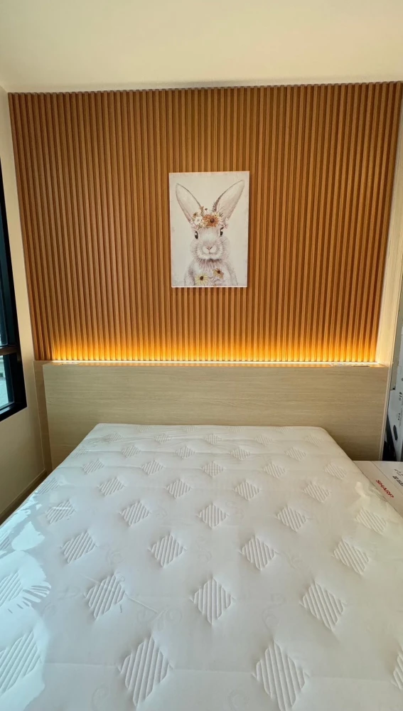 Nue Noble รัชดา-ลาดพร้าว ห้องมุม 27 ตรม. มีเตียงเสริมพับเก็บได้ ตกแต่งสวยเนี๊ยบ เก็บของได้มากขึ้น จองเลยอย่าลังเล