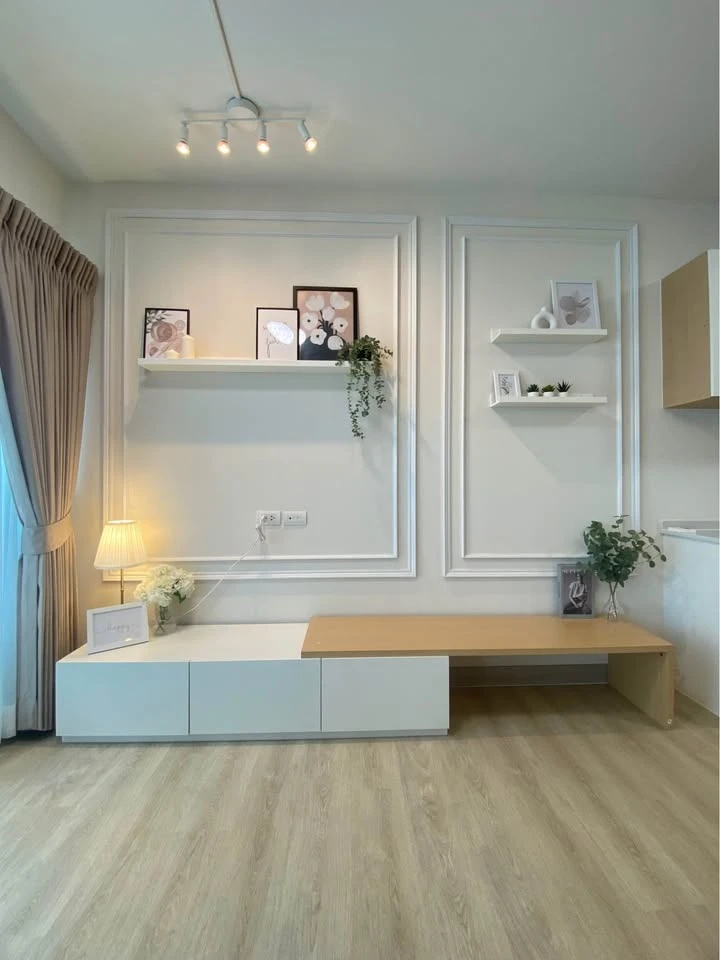 For sale: A Space Asoke-Ratchada, Building E, 8th floor, fully furnished and equipped with electrical appliances, beautifully decorated room, ready to