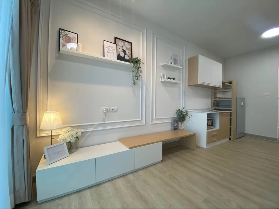 For sale: A Space Asoke-Ratchada, Building E, 8th floor, fully furnished and equipped with electrical appliances, beautifully decorated room, ready to