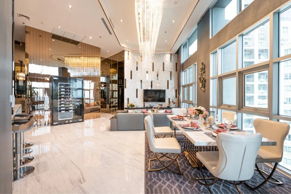 Belle Grand Rama 9 LUXURY PENTHOUSE for sale, high floor, wide city view, high-end decoration, ready to move in.