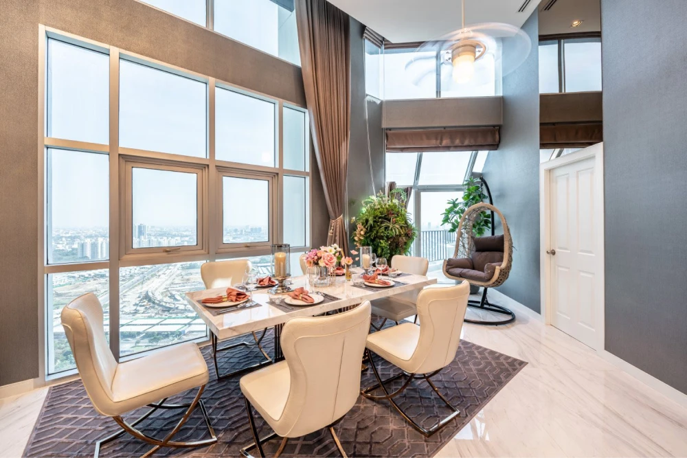 Belle Grand Rama 9 LUXURY PENTHOUSE for sale, high floor, wide city view, high-end decoration, ready to move in.