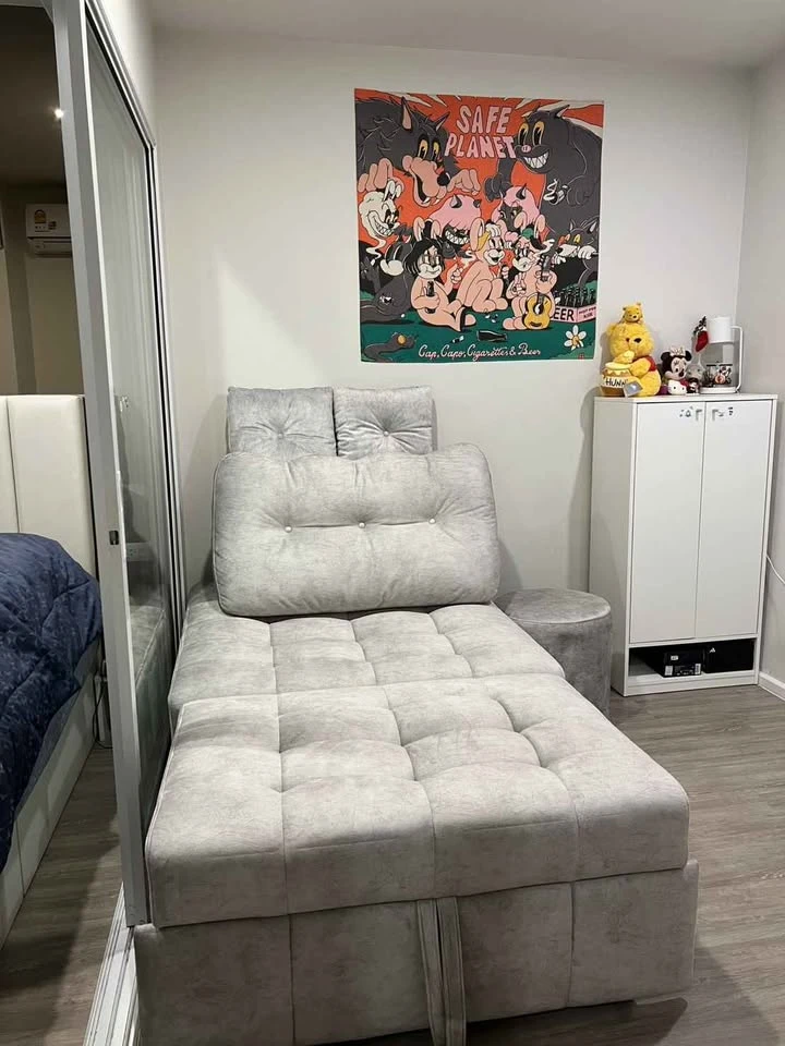 For sale rent: Blue Phahonyothin 35, a lovely room, good location, built-in headboard, fully furnished. Hurry and reserve now!