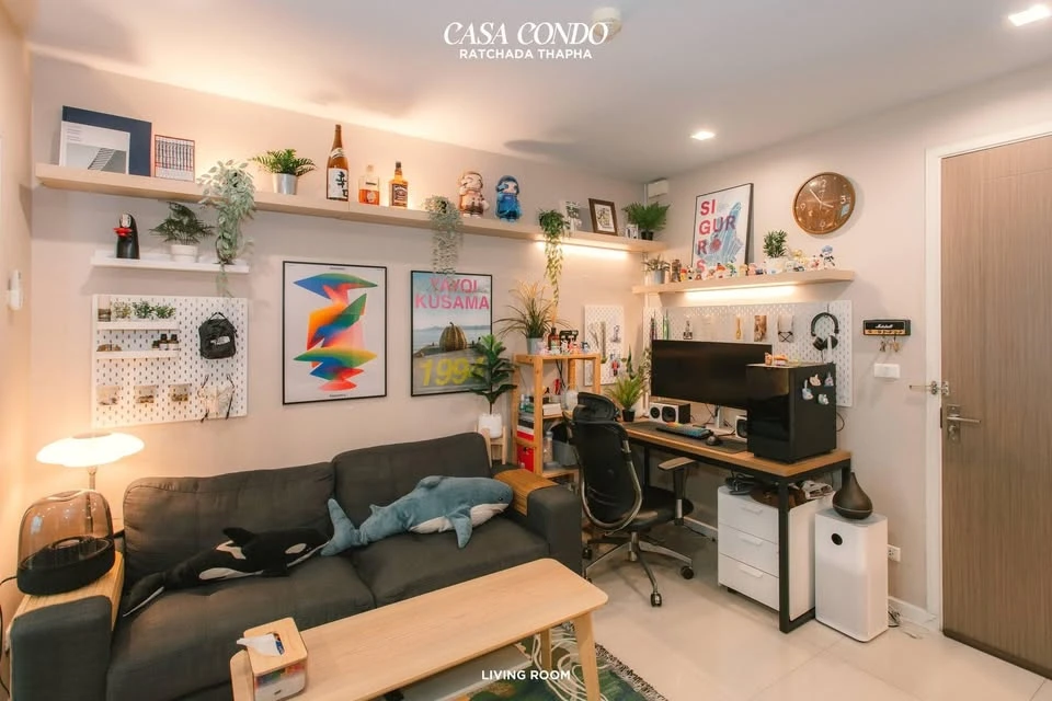 For sale CASA CONDO Ratchada-Tha Phra, complete furniture and electrical appliances. Decorated and ready to move in. Book now.