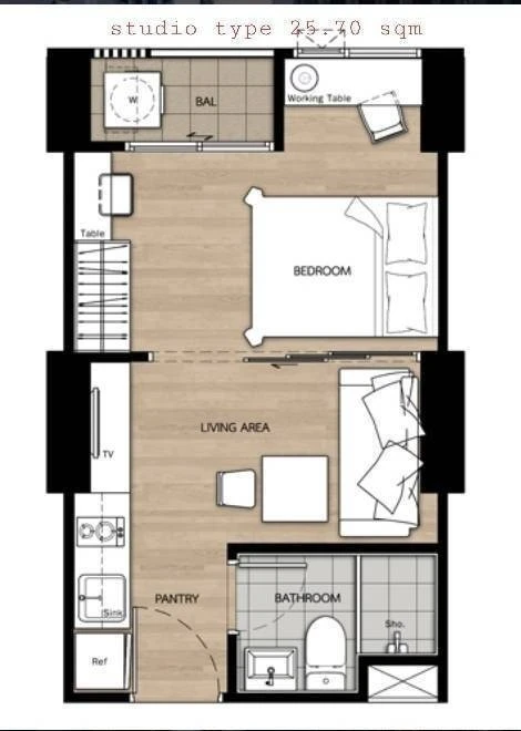 Condo for sale Notting Hill Leamchabang 1 bedroom 1 bathroom, beautiful view from high floor, good location, don't miss it.