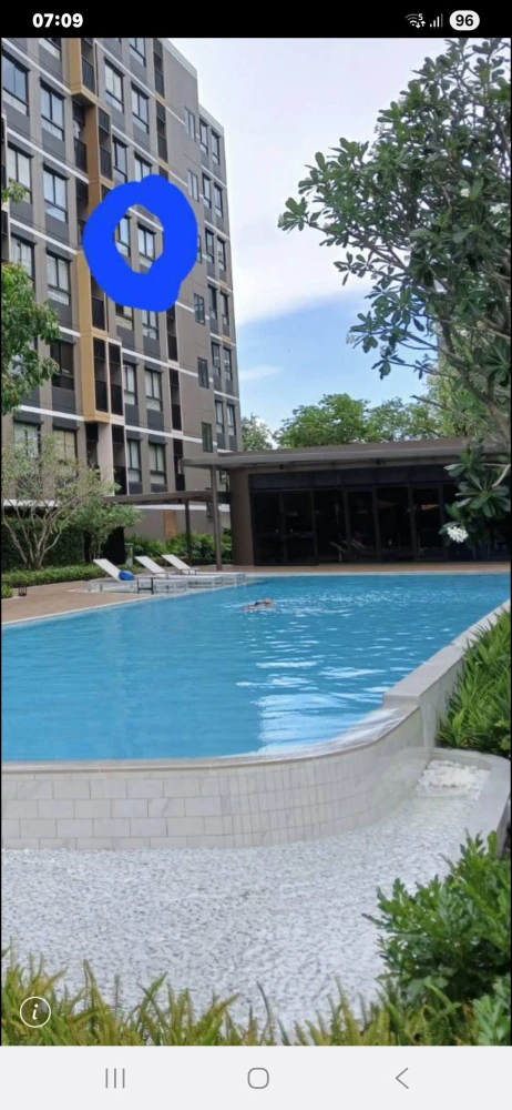 D Condo Air Lat Krabang for sale, pool view room, 5th floor, good location, not hot, hurry and reserve now!