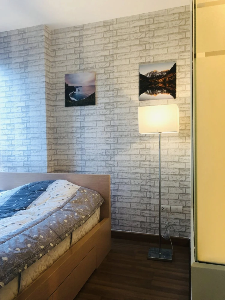 Selling Ideo Mix Sukhumvit 103, 5th floor, Building A. Wallpaper throughout the unit, fully furnished. First come, first served.