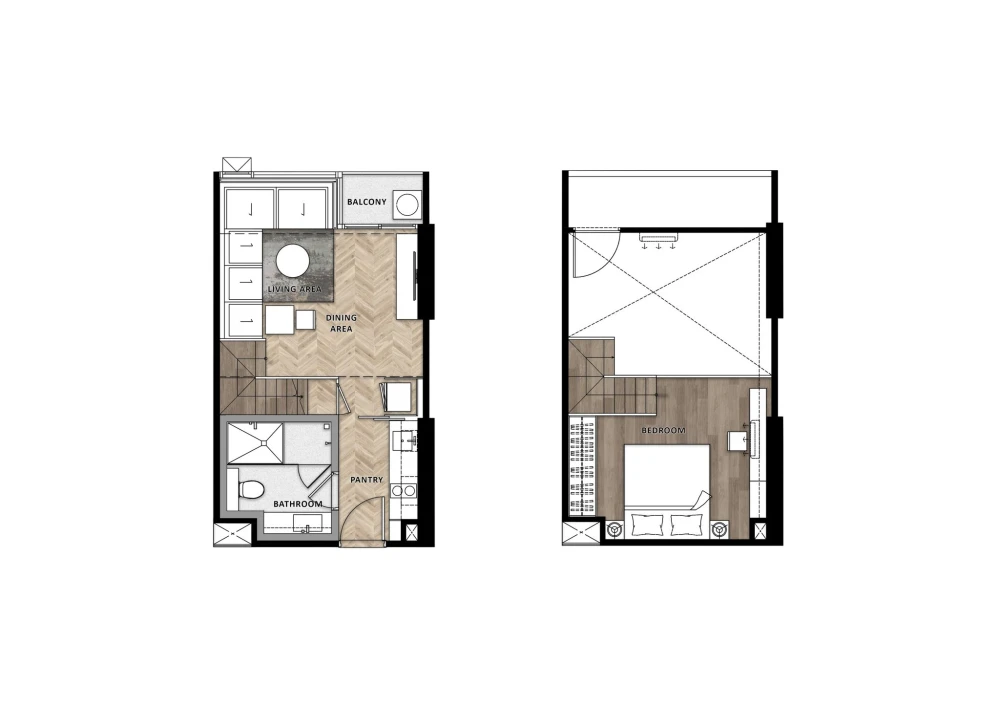 For sale Landmark @MRTA Station, Building B, 15th floor, North side, 2-storey room, very beautiful room number, hurry to reserve before you miss out.