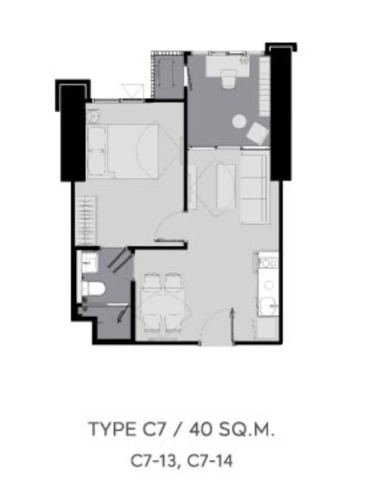 For sale: Life Asoke Hype, 1 bedroom, 1 multipurpose room, Asoke view, not blocked, don't miss it.