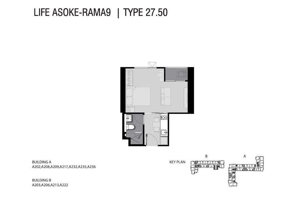 Selling a Life Asoke-Rama 9 unit, almost 100% original from the developer. No built-in furniture, allowing for customization to your desired style.