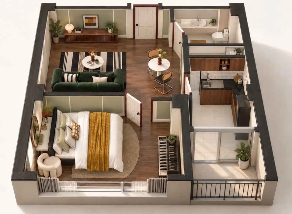 Selling a beautifully decorated unit at Lumpini Ville Cultural Center, featuring high-quality built-in furniture. Book now!