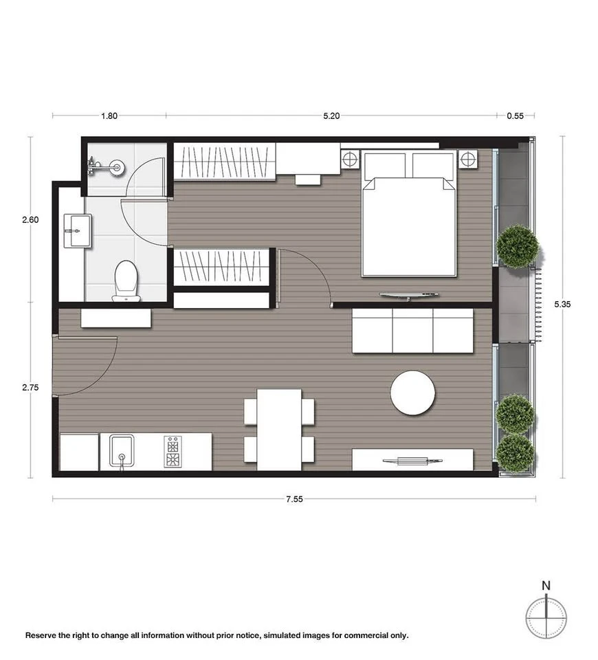For sale or rent: Noble Ambience Sukhumvit 42, 1 bedroom, 1 bathroom, decorated in a controlled tone, comes with complete furniture, reserve now.