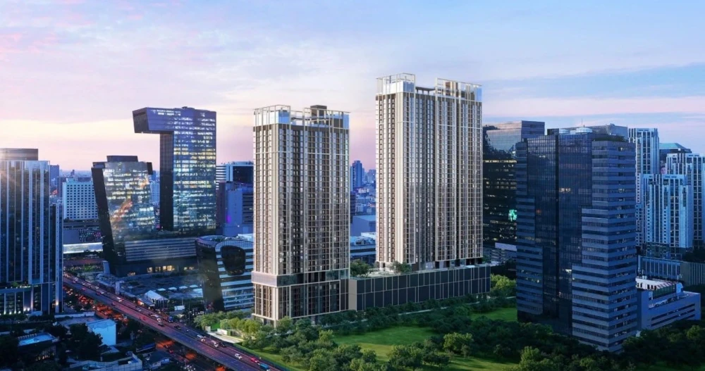 For sale: NUE District R9, room location, balcony view in front of building G, 28th floor, highest, don't just look, hurry and reserve now.