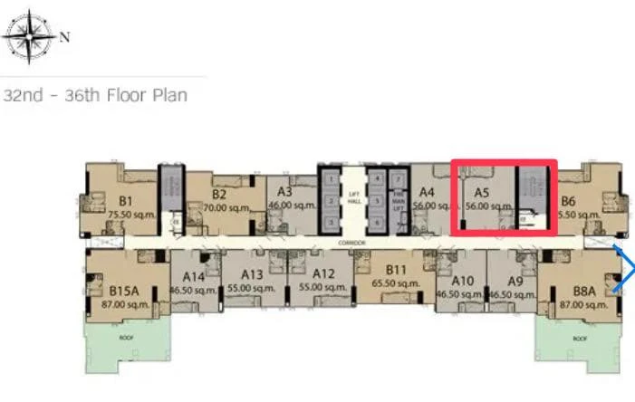 For sale: The Address Sathorn, spacious room with plenty of usable space, good location, beautiful city view from high floor, reserve now!