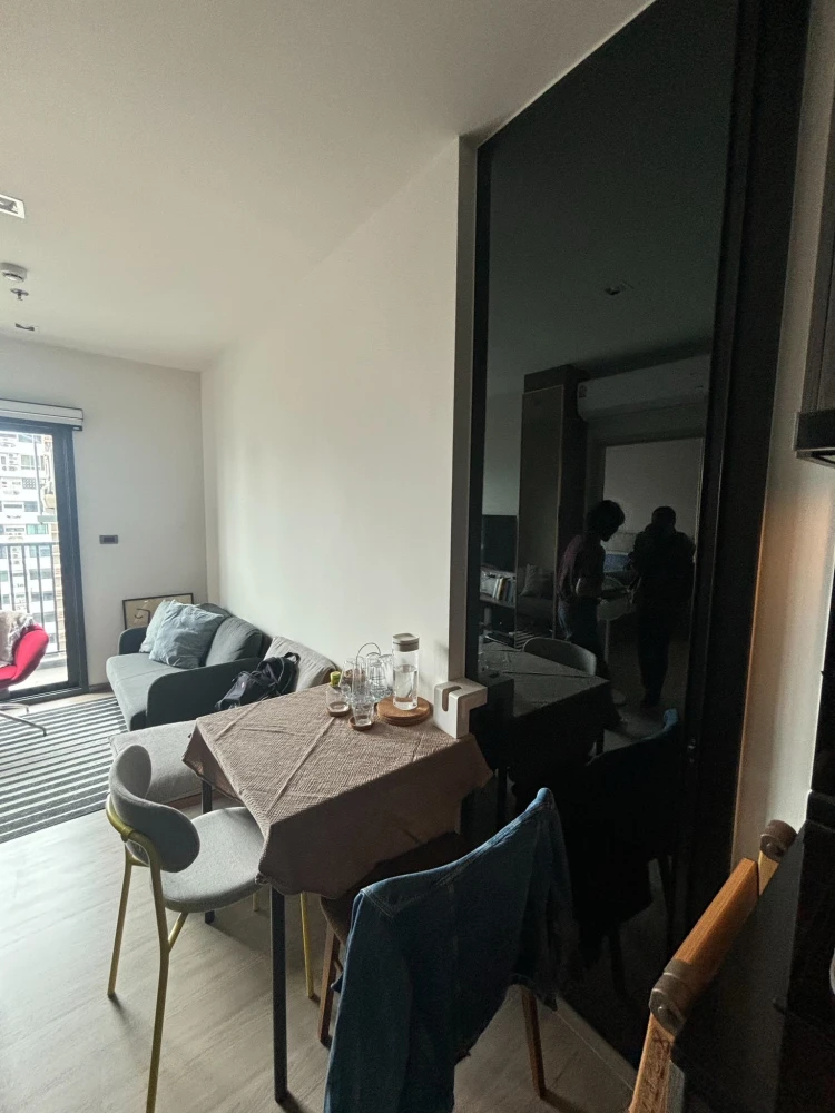 For sale: The Base Phetchaburi-Thonglor with built-in furniture and stunning city views. Reserve now before it's gone.