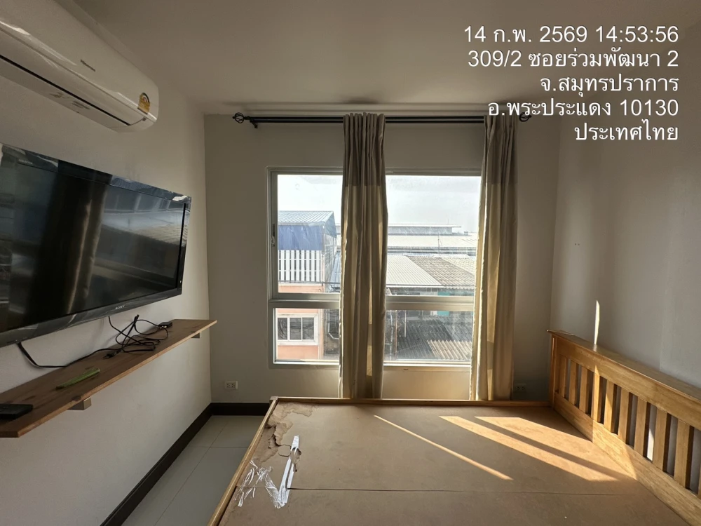 For sale: The Cache Rama 3 – Samrong, 1 bedroom, 1 bathroom, fully furnished, with beautiful wallpaper. Reserve now.