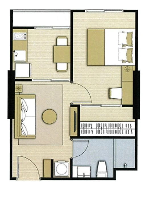 For sale: The Parkland Charan-Pinklao, 17th floor, Building C, complete with furniture and electrical appliances. Don't delay!
