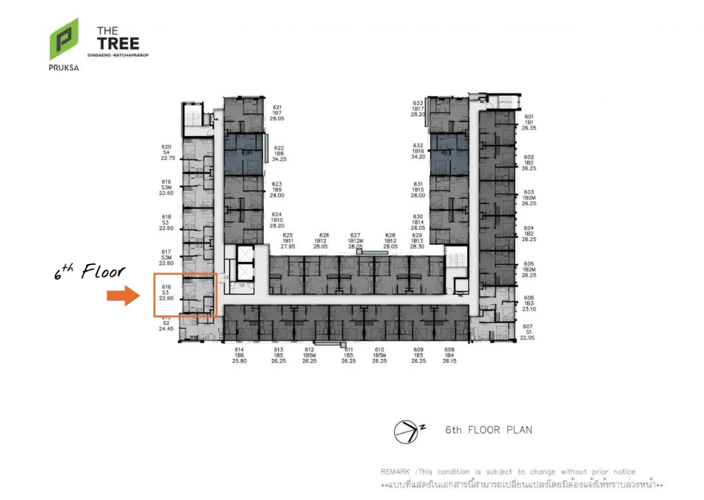 Selling a spacious, unfurnished unit at The Tree Dindaeng-Ratchaprarop. Located on a low floor, perfect for those who love decorating their own space.