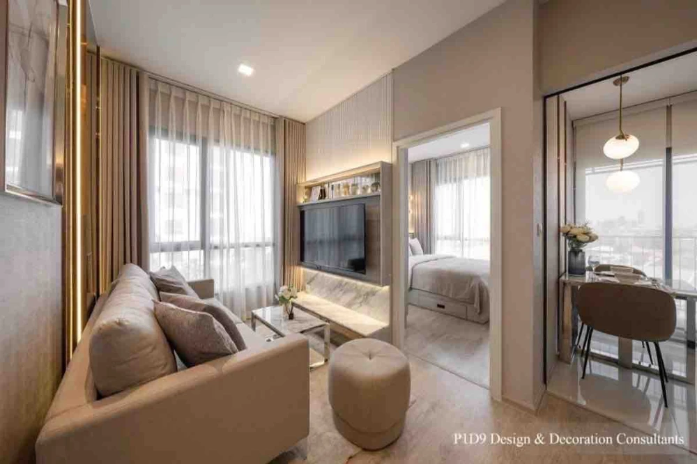 Selling The Tree Pattanakarn - Ekkamai, 7th floor, garden view, corner unit, bedroom wall not shared with any other unit, fully furnished with built-i