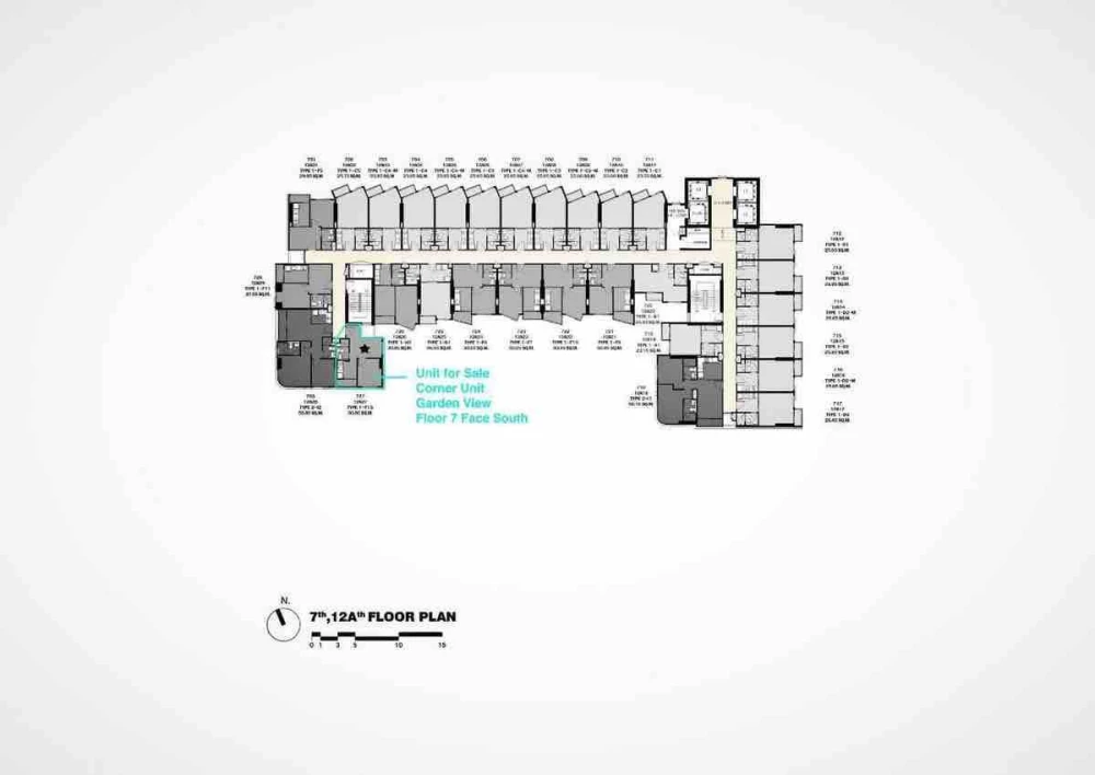 Selling The Tree Pattanakarn - Ekkamai, 7th floor, garden view, corner unit, bedroom wall not shared with any other unit, fully furnished with built-i