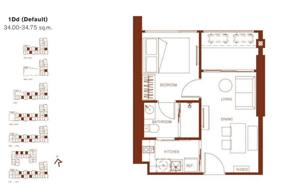 For sale: XT Huai Khwang, room location near the elevator, no room opposite, privacy, great city view, move now, don't hesitate.