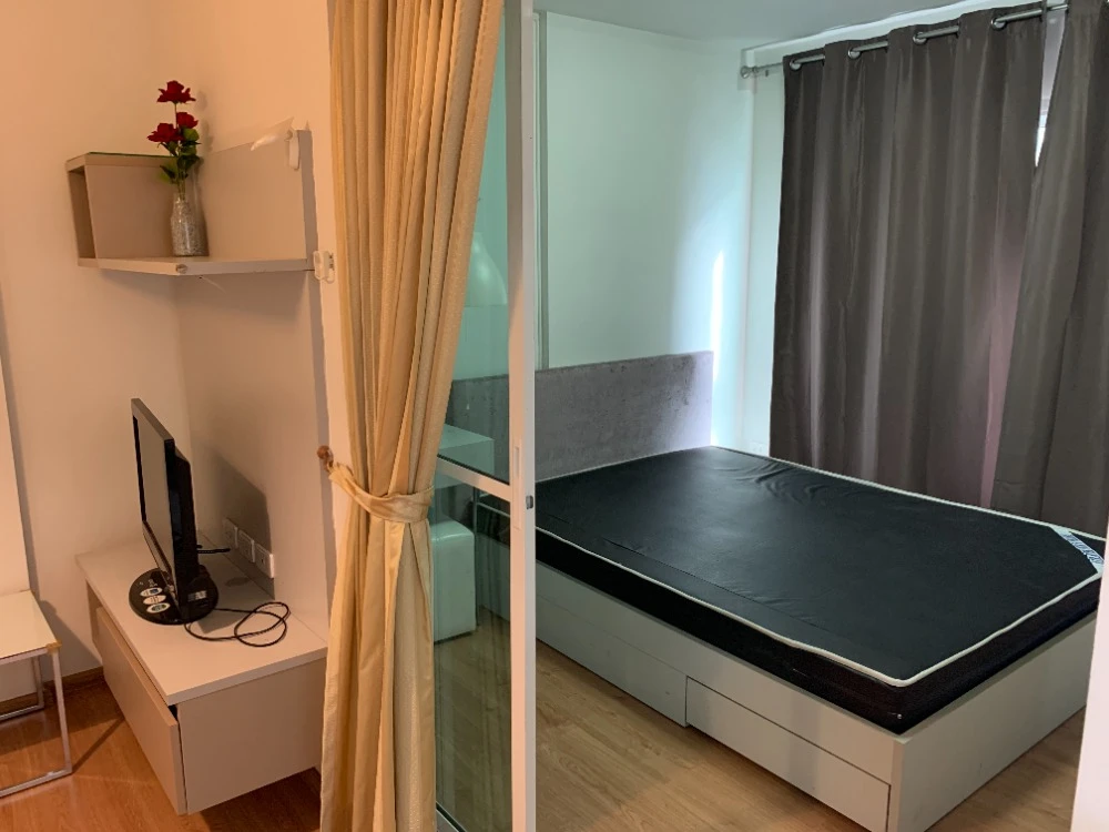 For sale: D Condo Ramkhamhaeng, 4th floor, partitioned room, fully furnished, book now, don't miss out.