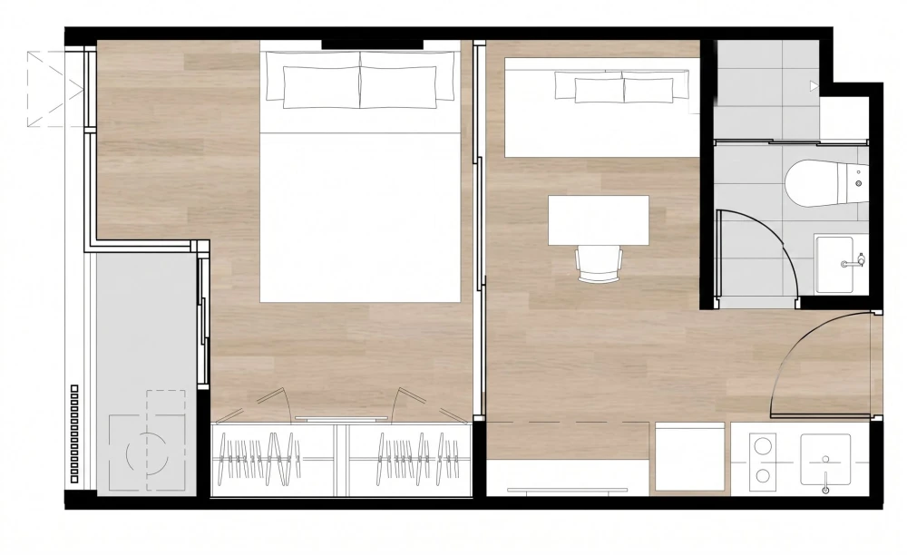 For Sale: Brown Condo Phahol-Saphan Mai, 3rd floor, garden view, north-facing. Fully furnished and ready to move in.