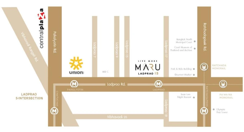 For sale: Maru Lat Phrao 15, special room plan, not attached to anyone's room, simple built-in decoration, using natural color tones, very attractive