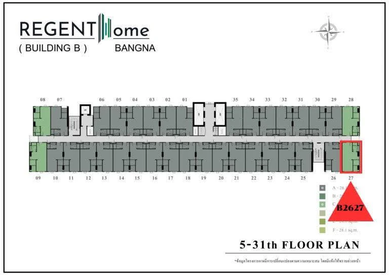 For sale: Regent Home Bangna, corner unit. Quiet and private, not crowded, with Chao Phraya River view. Grab it now!