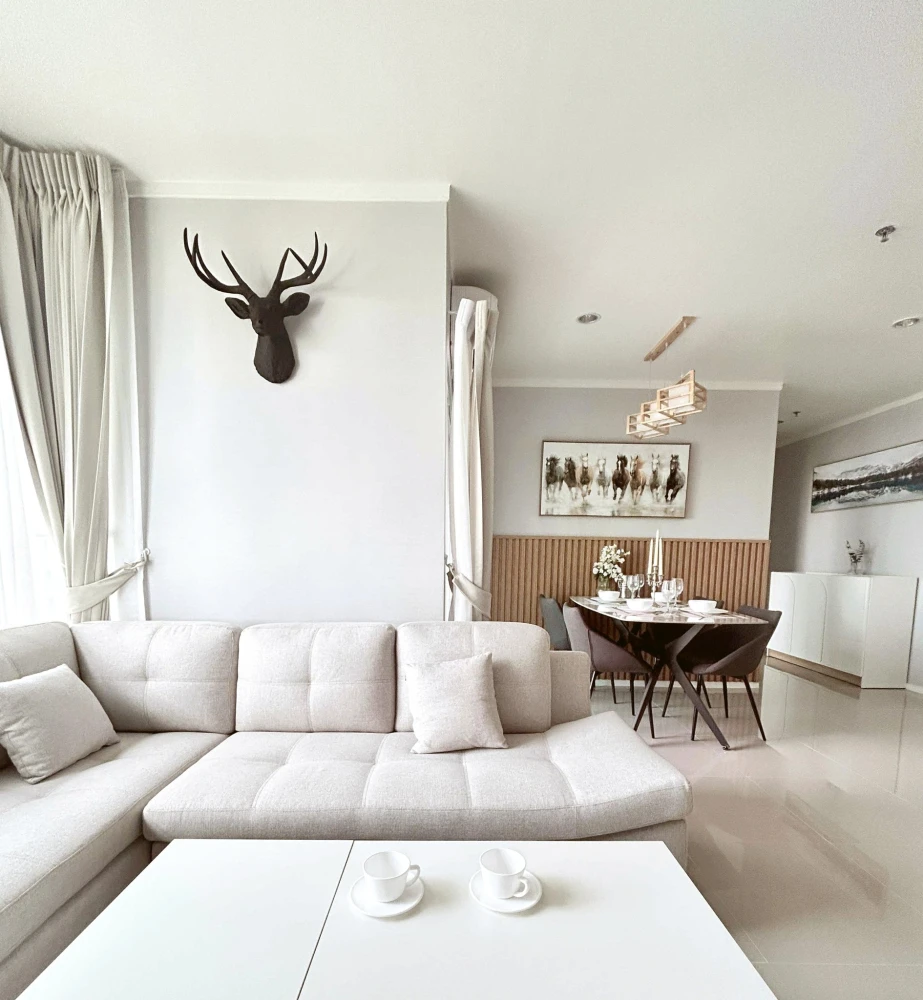 For sale: Lumpini Park Beach Jomtien, Building B, 14th floor, 2 bedrooms, 2 bathrooms, built-in decoration in a minimalist style, reserve now.