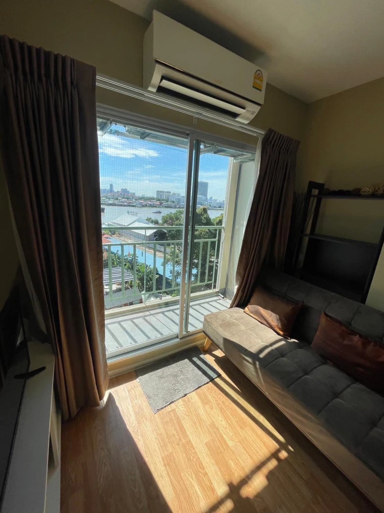 For sale: Lumpini Ville Phra Nang Klao-Riverview, with a view of the Chao Phraya River, complete with all premium furniture. Reservation required.