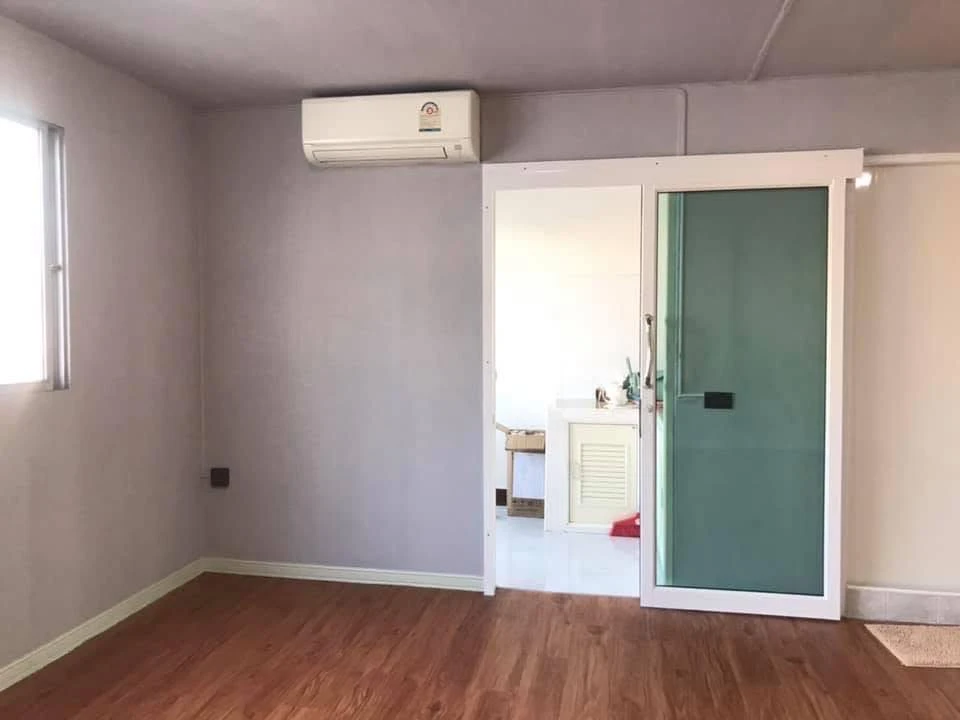 For sale: Lumpini Center Happyland. Balcony window with a great view, no other buildings blocking it. Cool breeze, not hot. Decorated with wallpaper t