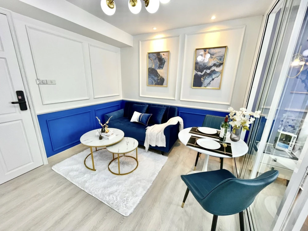 For sale or rent: Lumpini Center Nawamin, beautifully decorated room, looks good, stylish, very livable, comes with all props as shown in the picture.