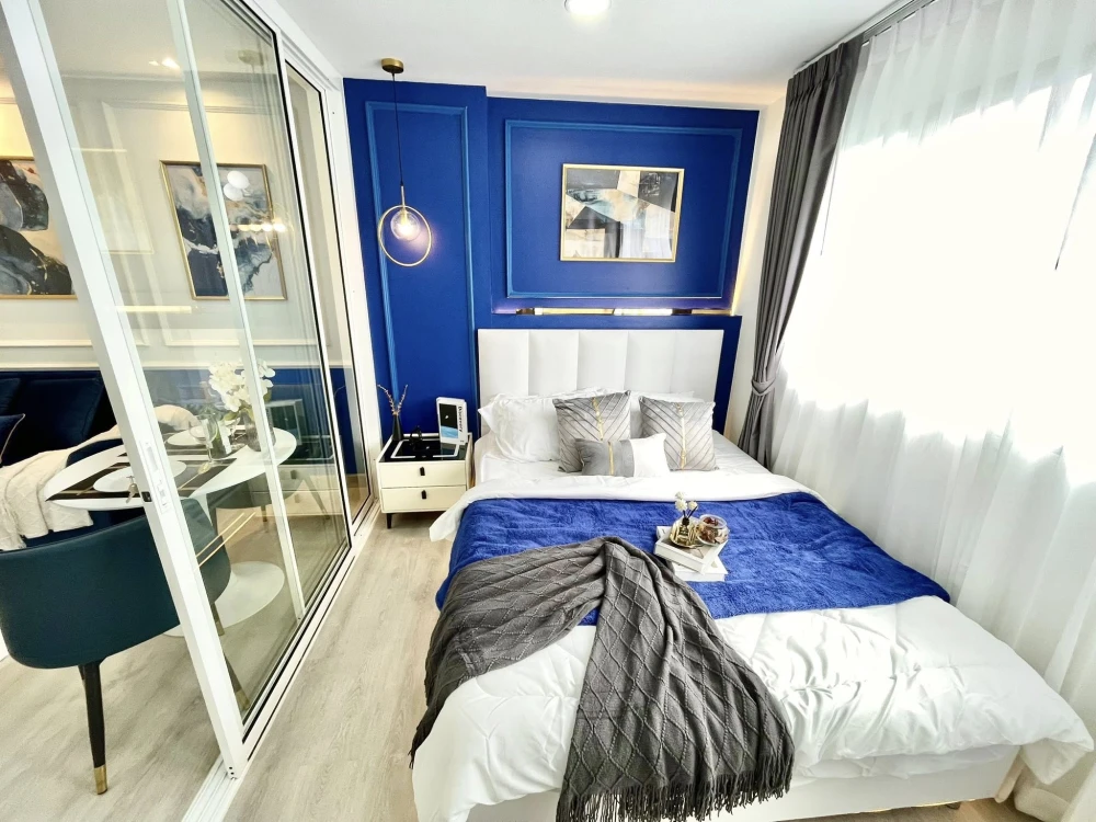 For sale or rent: Lumpini Center Nawamin, beautifully decorated room, looks good, stylish, very livable, comes with all props as shown in the picture.