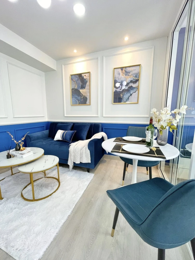 For sale or rent: Lumpini Center Nawamin, beautifully decorated room, looks good, stylish, very livable, comes with all props as shown in the picture.