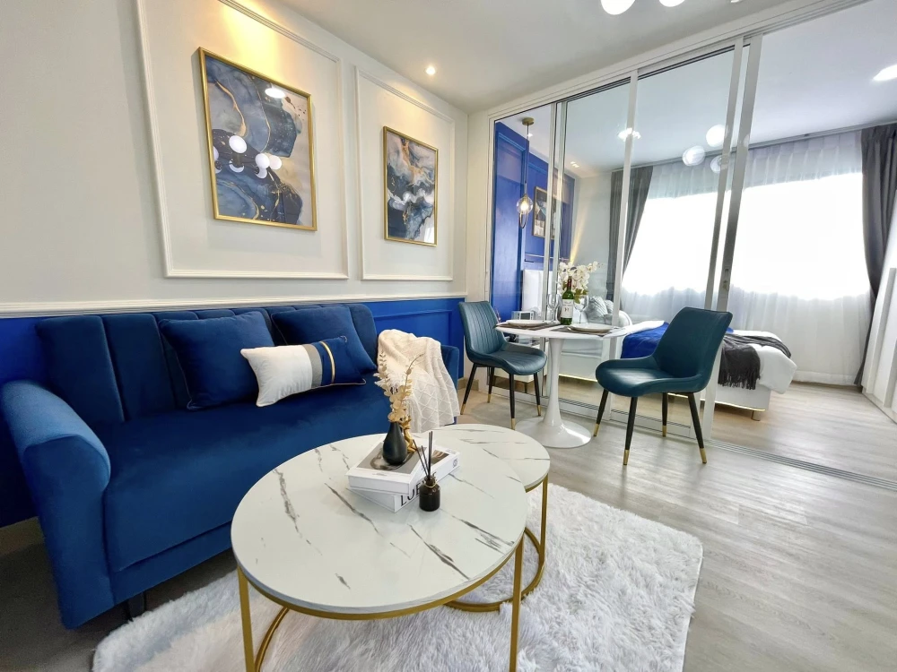 For sale or rent: Lumpini Center Nawamin, beautifully decorated room, looks good, stylish, very livable, comes with all props as shown in the picture.