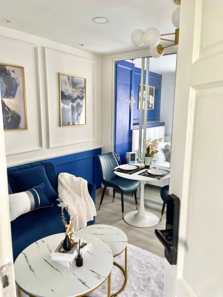 For sale or rent: Lumpini Center Nawamin, beautifully decorated room, looks good, stylish, very livable, comes with all props as shown in the picture.