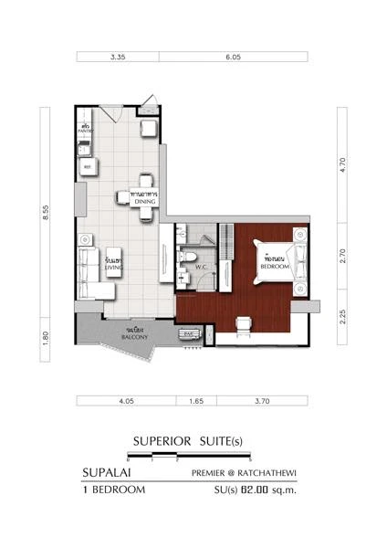 For sale: Supalai Premier Ratchathewi, 33rd floor. Great view, perfect for watching fireworks during any festival. Central location, convenient access