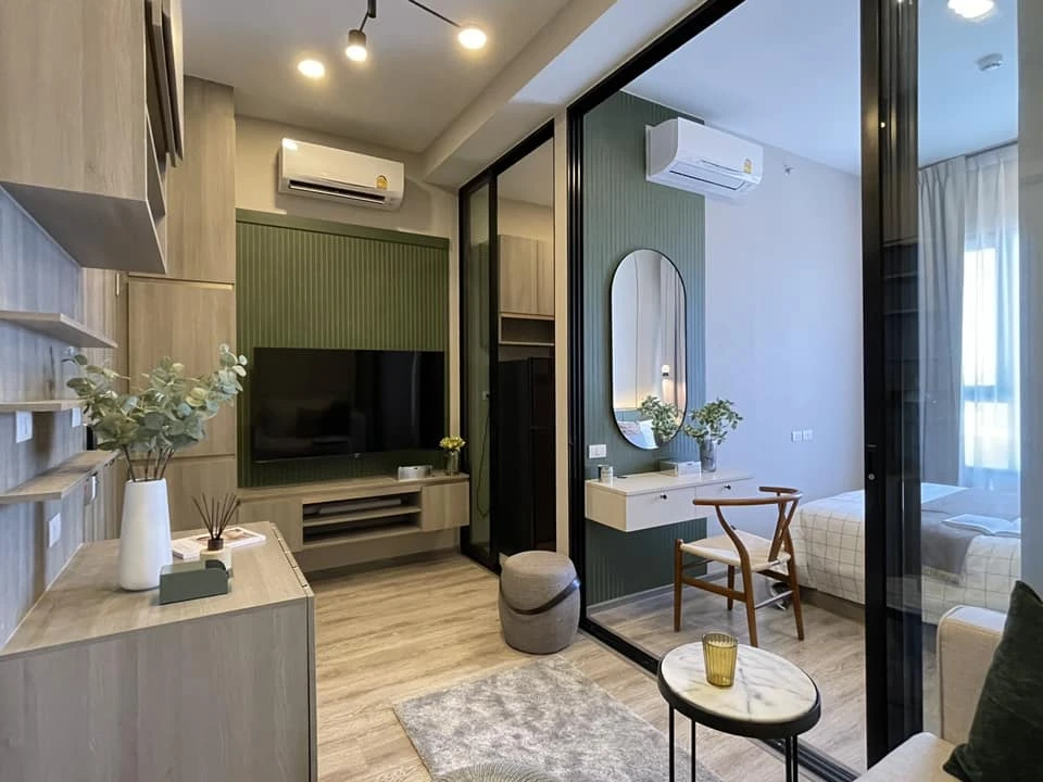 For sale, for rent, Knightsbridge Kaset Society, built-in room, nice to live in, 8th floor, complete electrical appliances, good price, like this, you