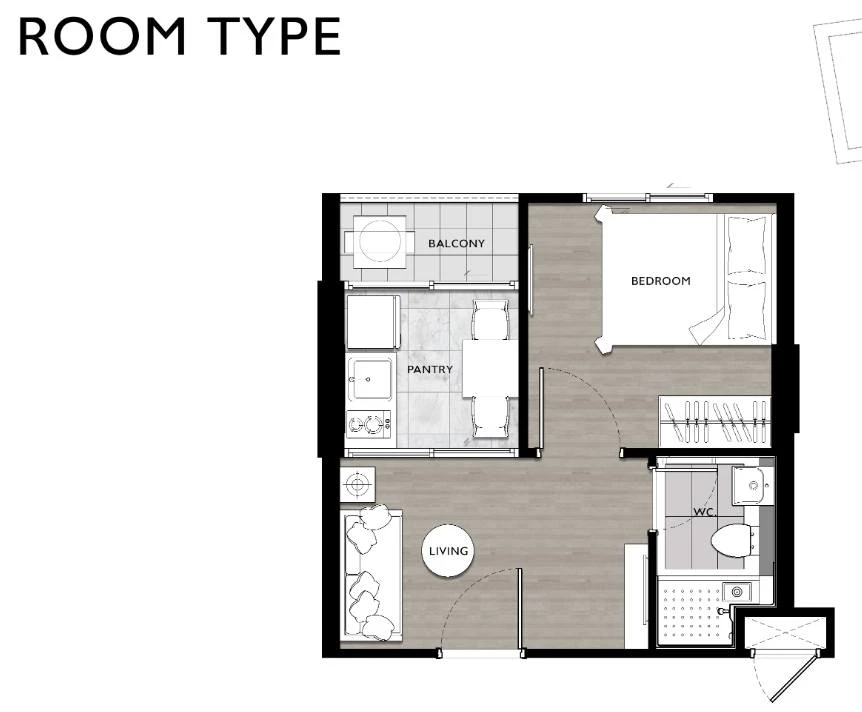 For sale: The Tree Lat Phrao 15, 5th floor, corner room, private zone, best zone in the building, no one walking past, if you're slow you'll definitel