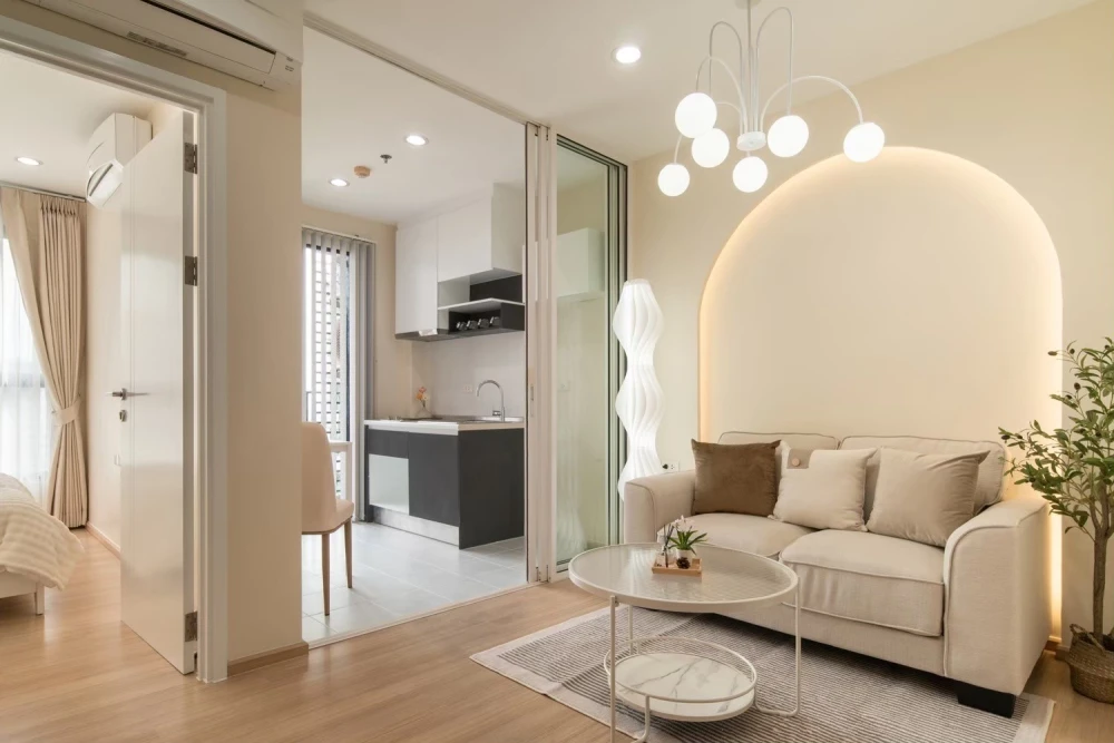 For sale: The Base Chaengwattana, 22nd floor, very high, beautiful view, open view, well decorated, very livable, good like this, reserve now.