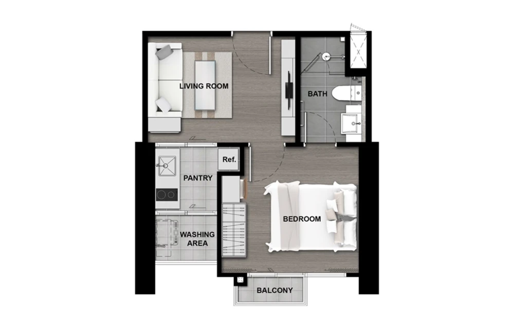 For sale: The Politan Aqua Condo on the banks of the Chao Phraya River. Balcony in the bedroom and kitchen offers a stunning river view. Don't miss ou