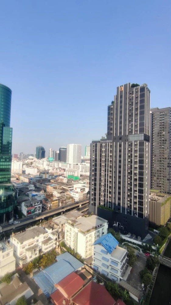 For sale, for rent, The Mark Ratchada - Airport Link, 19th floor, corner room, good view on both sides, very beautiful room condition, I must say that